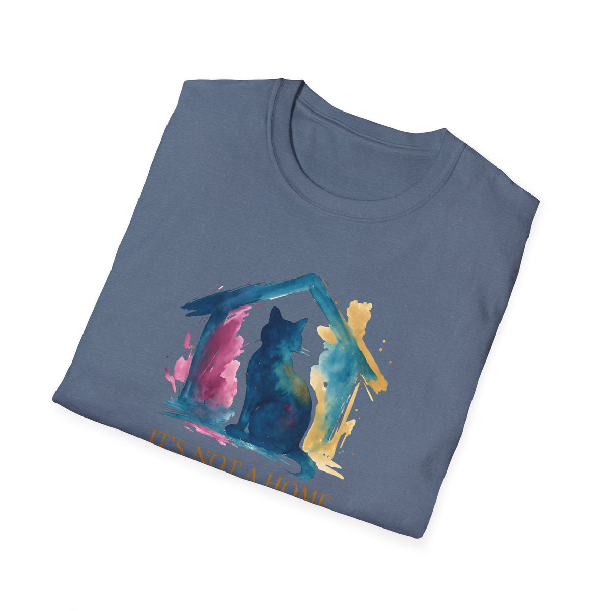 Watercolor Cat Inside House T-Shirt