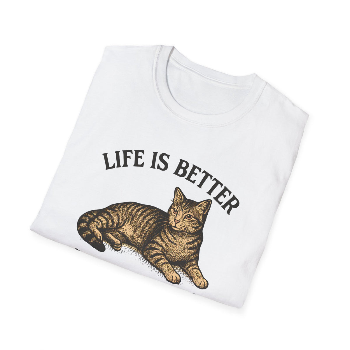 Cat With Slogan T-Shirt