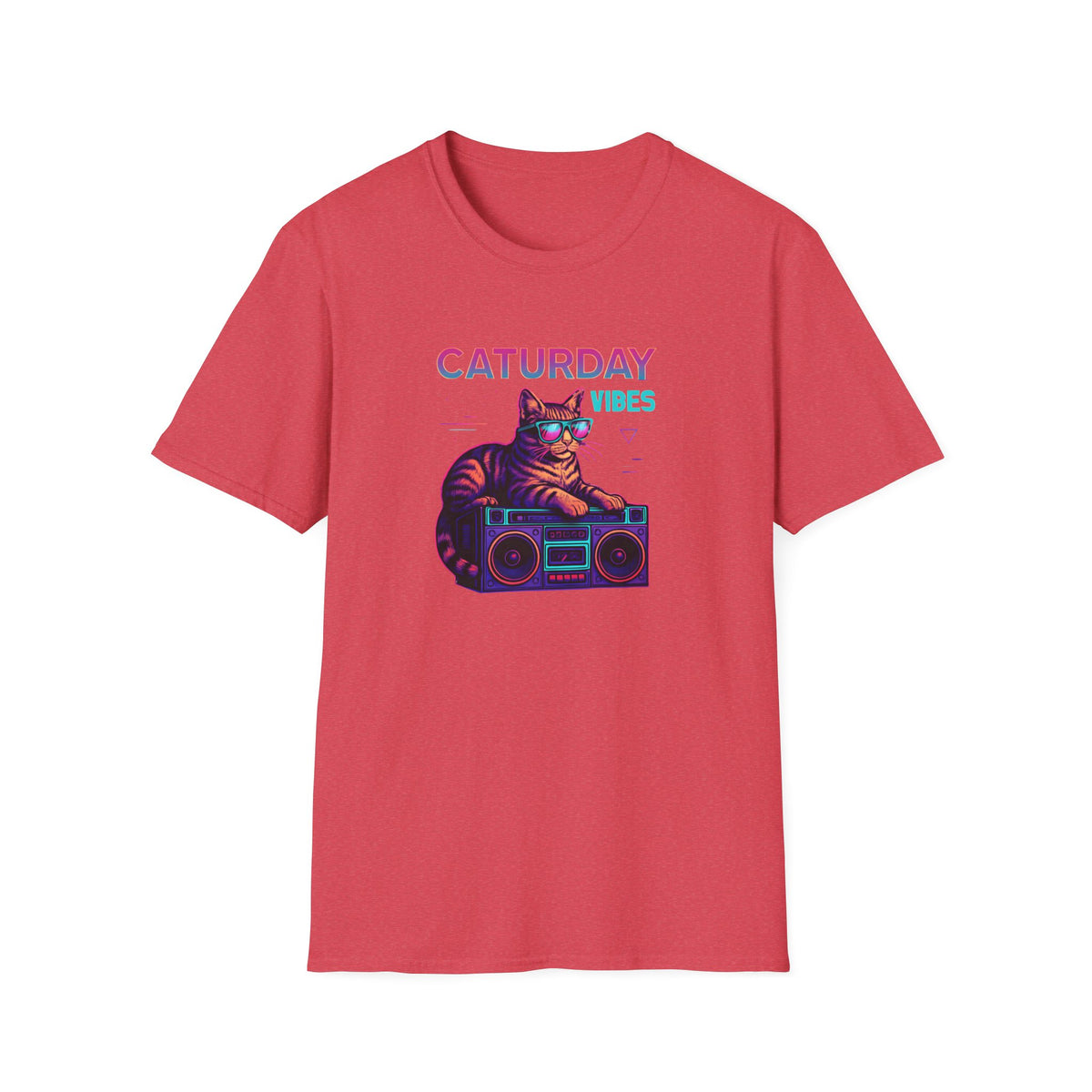 Neon cat boombox vibes T-Shirt