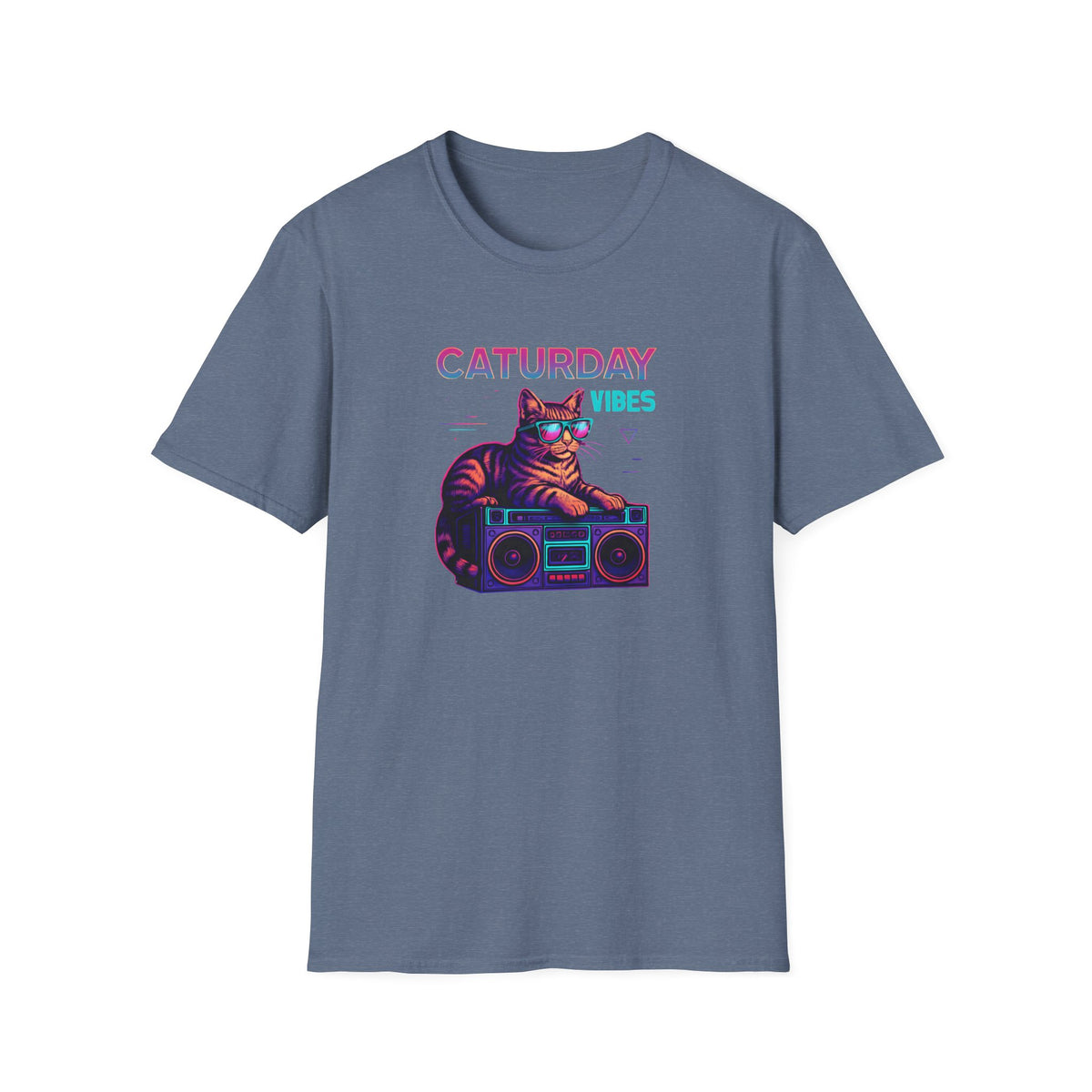 Neon cat boombox vibes T-Shirt