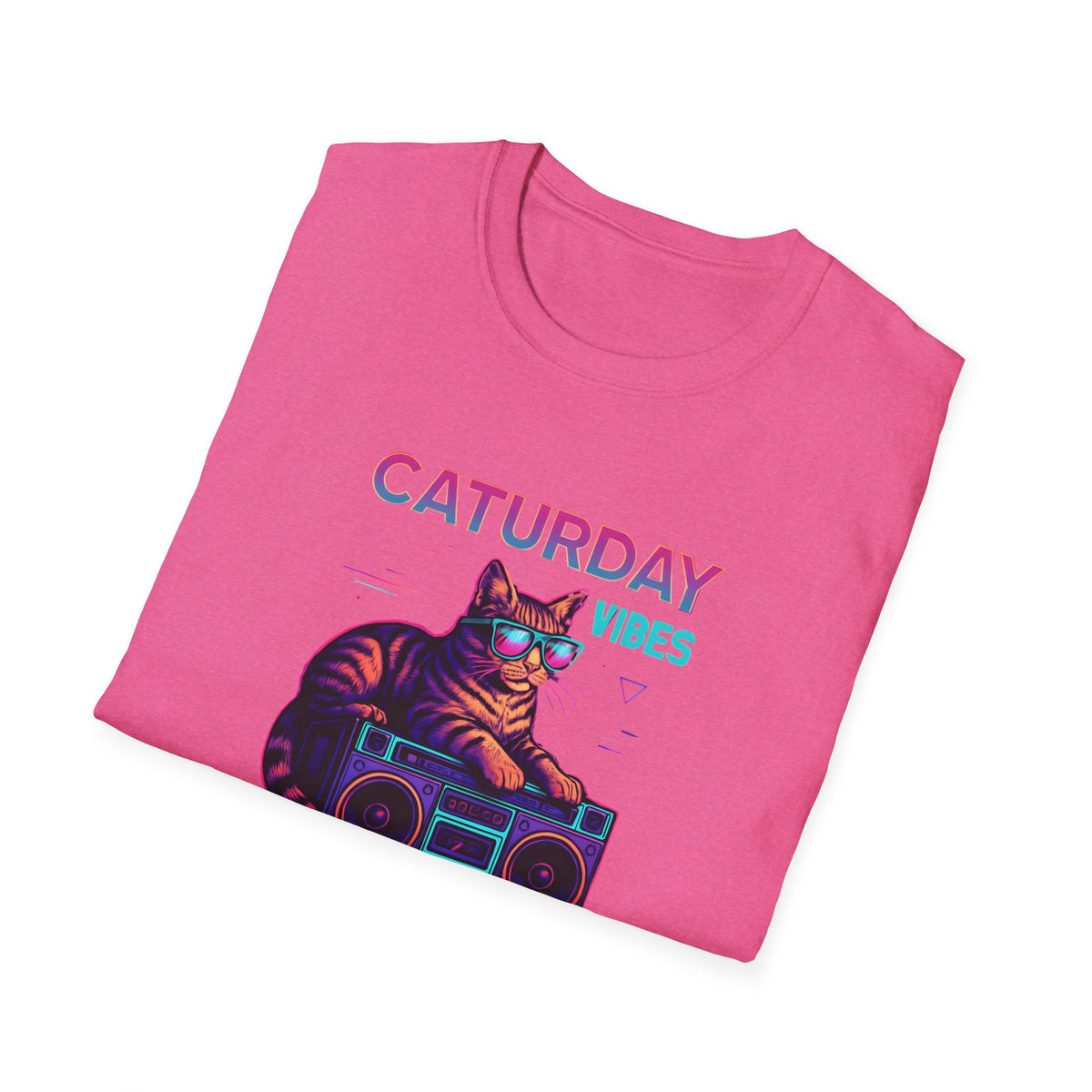 Neon cat boombox vibes T-Shirt