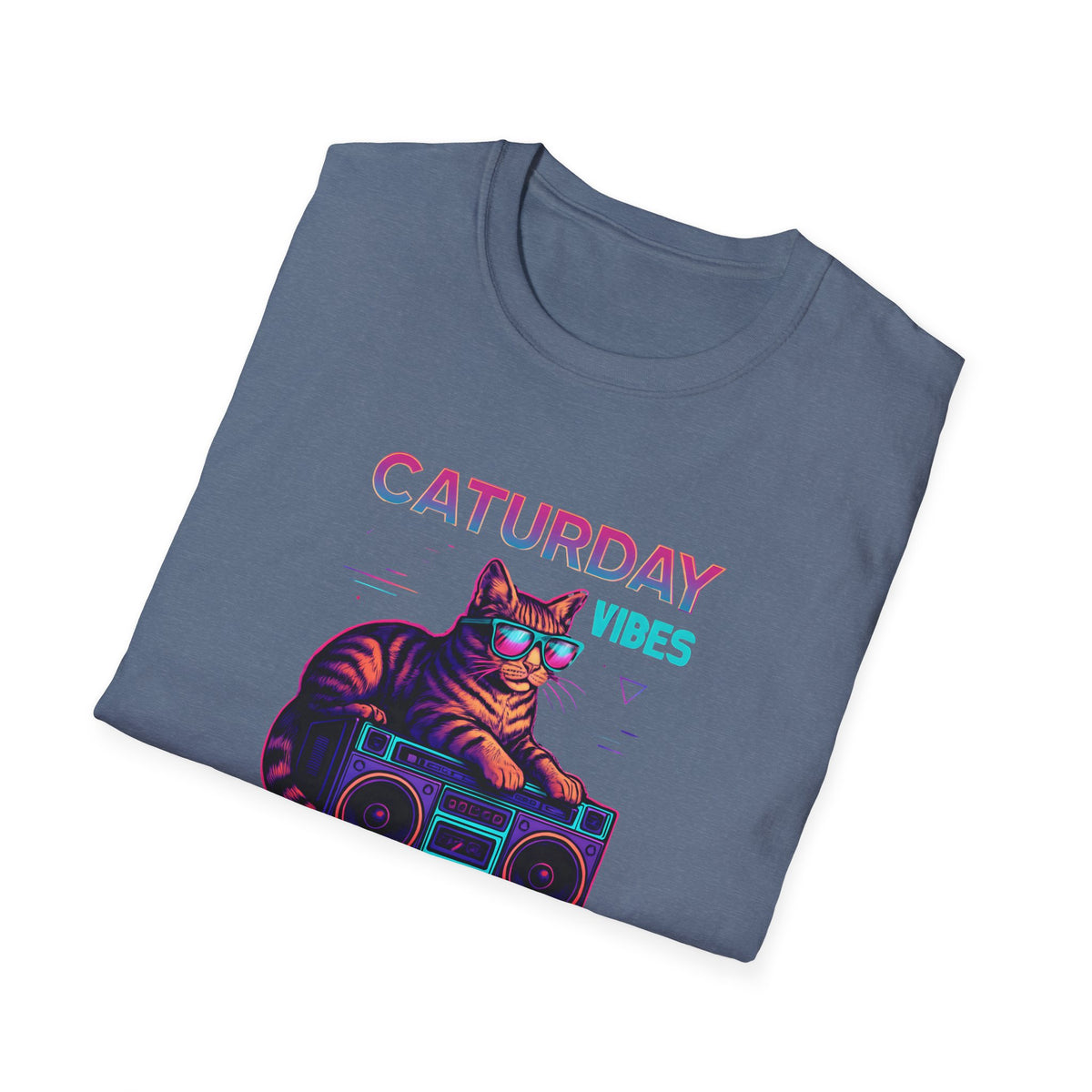 Neon cat boombox vibes T-Shirt