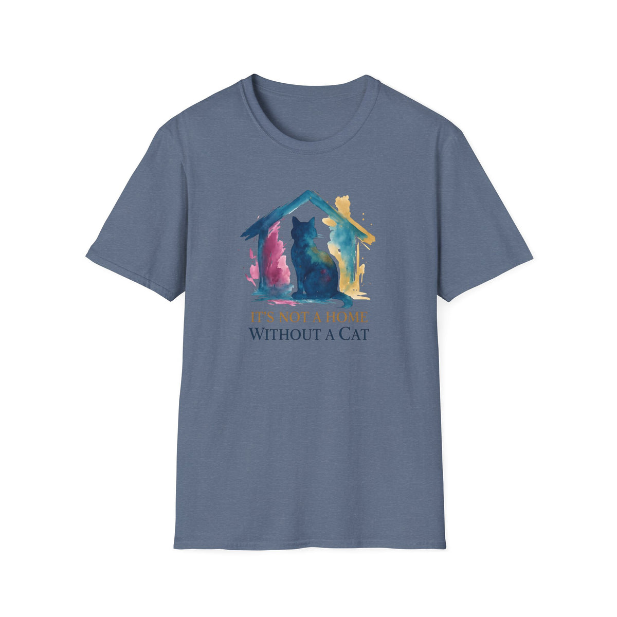 Watercolor Cat Inside House T-Shirt