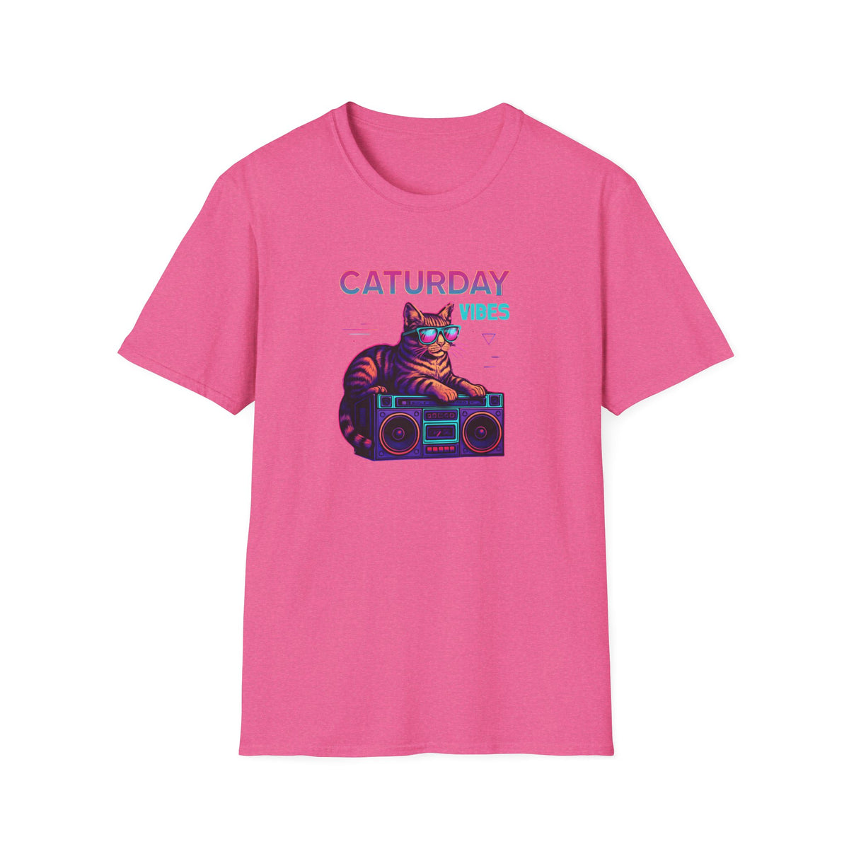 Neon cat boombox vibes T-Shirt