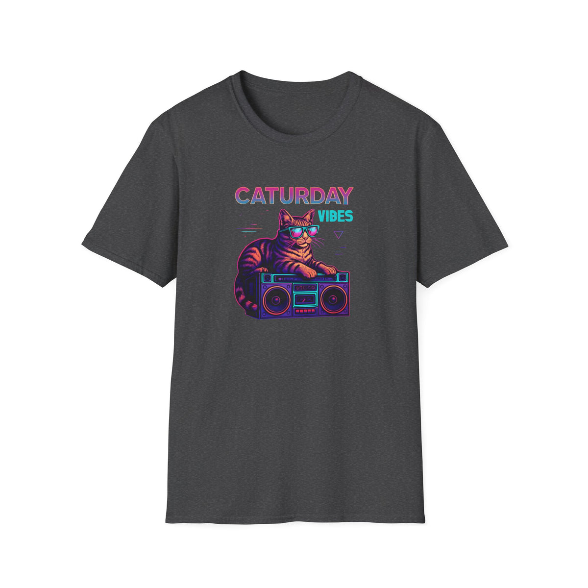 Neon cat boombox vibes T-Shirt