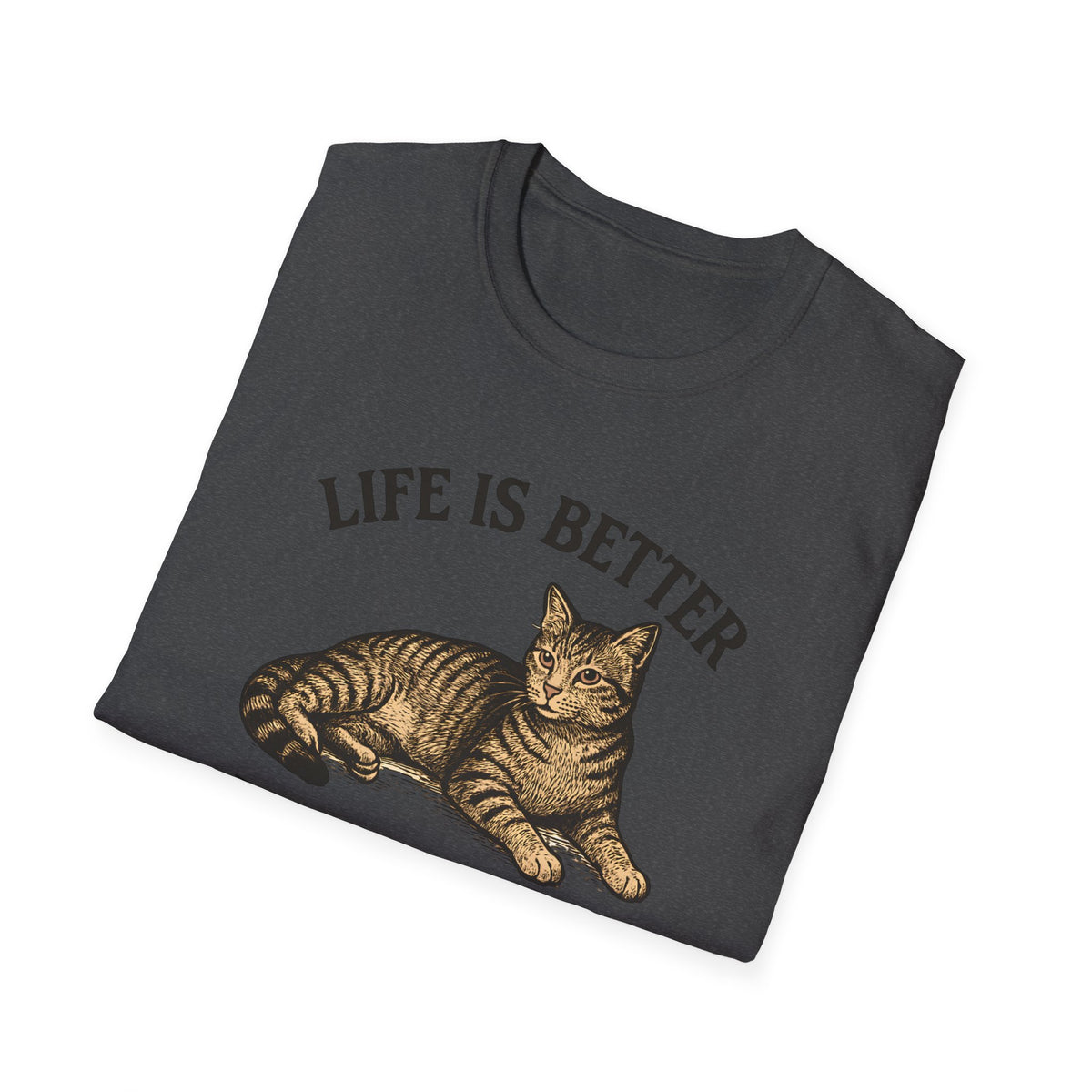 Cat With Slogan T-Shirt